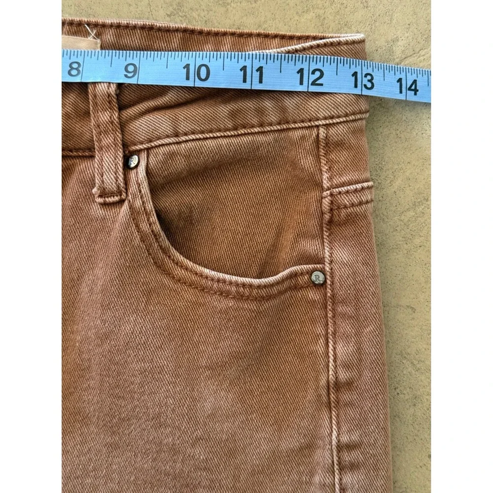 Risen Jeans Brown Wide Leg Cargo Pant High Rise Utility Denim RDP5488 Women 3/26